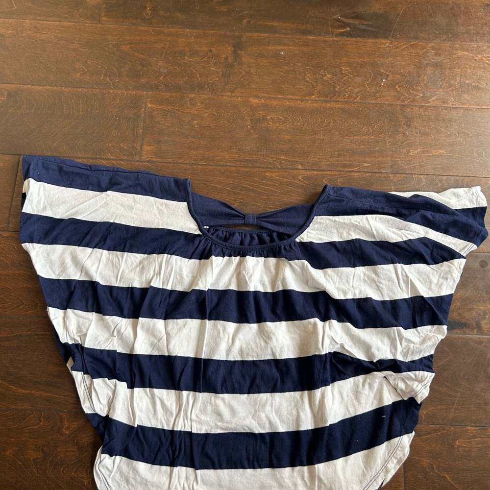 Justice Girls Blouse Sz 8/10 Striped Peace Sign 4125 - Picture 3 of 3